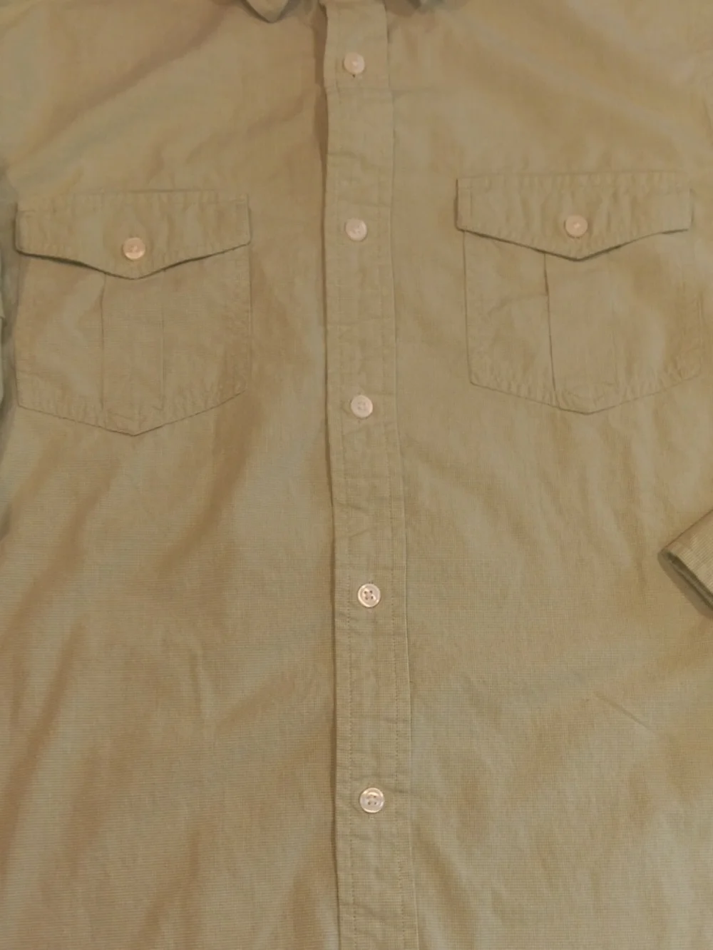 Banana Republic Soft Wash Utility Button Down Shirt Sage Green Large